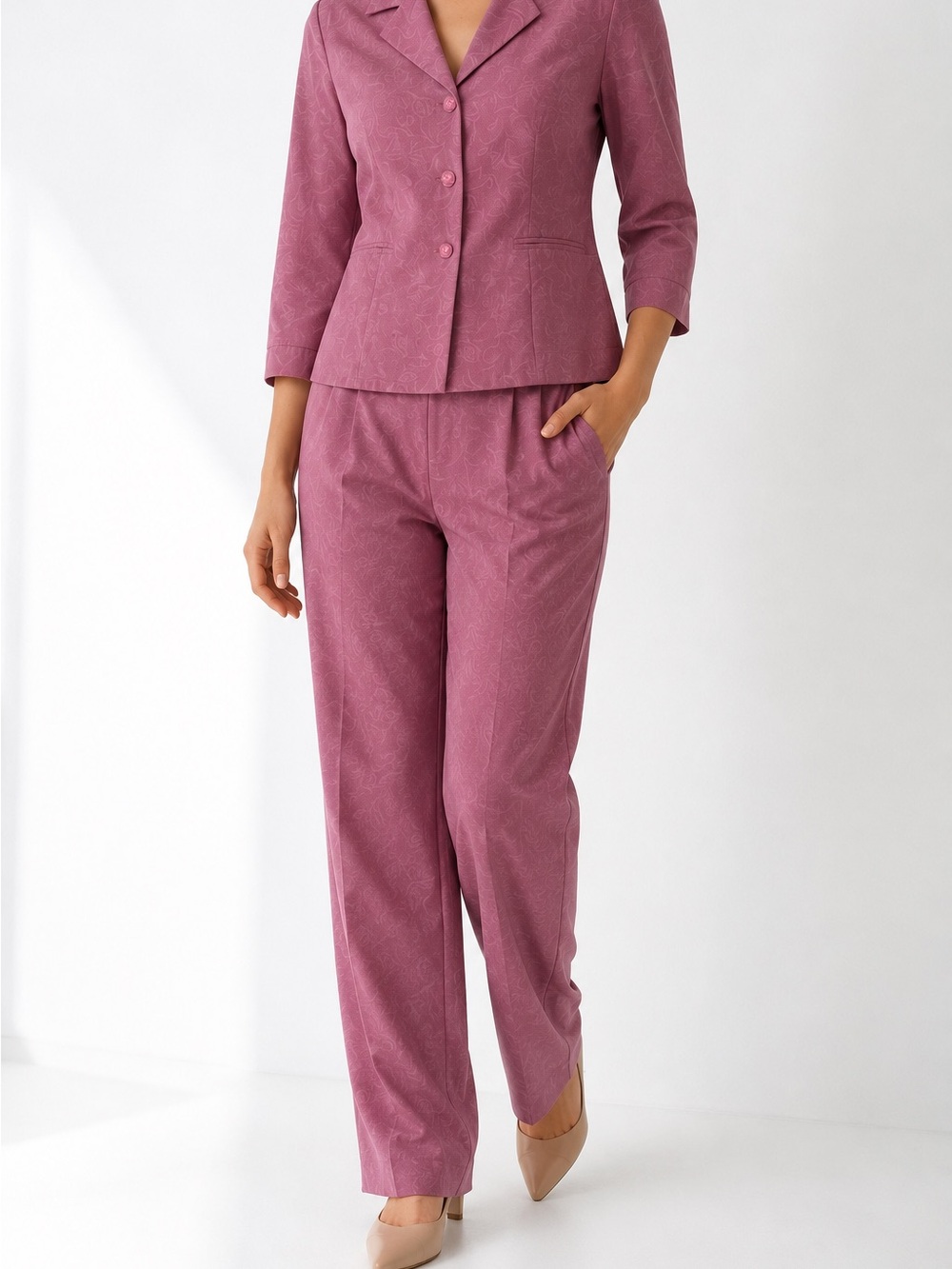 Vintage Pant Suit in Dusty Rose